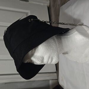Unisex Black 90’s Bucket Hat Steel Chain Detail NWT